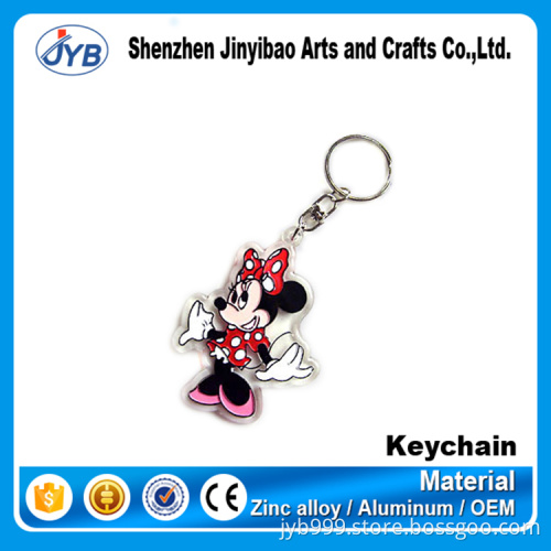 hot sale promotion gift clear acrylic plastic rectangle keyring